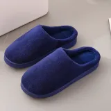 Couples Cozy Soft Solid Color Coral fleece Slides Indoor Home House Winter Warm Sole Slippers