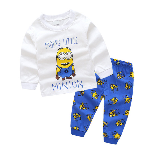 Toddler Boy Print Cartoons Minions Pajamas Pajamas Sleepwear Long Sleeve Tee & Leggings 2 Pieces Sets