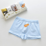 Kid Boy 5 Packs Print Animals Boxer Briefs Cotton Underwear