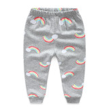 Toddler Girl Pink Print Elephant Pajamas Sleepwear Long Sleeve Tee & Rainbows Leggings 2 Pieces Sets