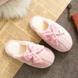 Couples Cozy Soft Plush Bow-knot Indoor Home House Winter Warm Slippers