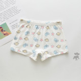 Kid Girls 5 Packs Print Mermail Fish Seastars Boxer Briefs Cotton Underwear