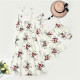 Mommy and Me Matching Printing Flowers Sling Maxi White Dresses