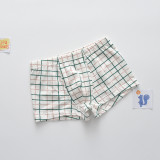 Kid Boys 5 Packs Print Bear Plaids Stripes Boxer Briefs Cotton Underwear