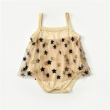 Mommy and Me Sequins Gold Stars Splicing Mesh Tutu Party Dresses