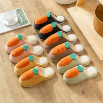 Couples Cozy Cute Soft Plush Carrot Slides Indoor Home House Winter Warm Slippers