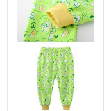 Toddler Boy Green Big eye Minions Pajamas Sleepwear Long Sleeve Tee & Leggings 2 Pieces Sets