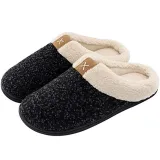 Couples Cozy Soft Plush Fleece Cotton Fluffy Ticken Indoor Home House Winter Warm Slippers