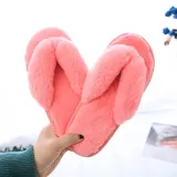 Cozy Soft Plush Fleece Open Toe Flip Flops Ticken Slingback Slides Indoor Outdoor House Winter Warm Slippers