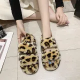 Cozy Soft Plush Fleece Open Toe Ticken Slingback Slides Indoor Outdoor House Winter Warm Slippers