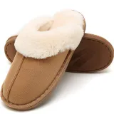 Couples Cozy Fluffy Soft Plush Fuzzy Memory Foam Splicing Slides Indoor House Winter Warm Home Slippers