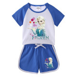 Toddler Kids Girl Frozen Princess Summer Short Pajamas Sleepwear Set Cotton Pjs
