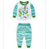 Toddler Boy Print Olaf Snowman Pajamas Sleepwear Long Sleeve Tee & Leggings 2 Pieces Sets