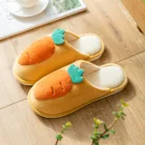 Couples Cozy Cute Soft Plush Carrot Slides Indoor Home House Winter Warm Slippers
