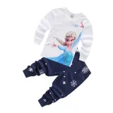 Toddler Girl Print Frozen Alsa Pajamas Sleepwear Long Sleeve Tee & Snowflake Leggings 2 Pieces Sets