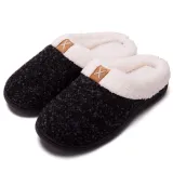Couples Cozy Soft Plush Fleece Cotton Fluffy Ticken Indoor Home House Winter Warm Slippers