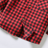 Toddler Boys Red Plaids Casual Long Sleeve Shirt