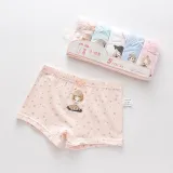 Kid Girls 5 Packs Print Little Girl Boxer Briefs Cotton Cartoon Underwear