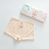 Kid Girls 5 Packs Print Swan Elephant Boxer Briefs Cotton Underwear