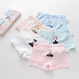 Kid Girls 5 Packs Print Little Girl Boxer Briefs Cotton Cartoon Underwear