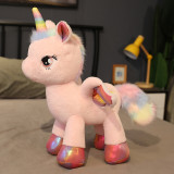 Rainbow Pony Doll Unicorn Angle Wing Stuffed Plush Dolls for Kids Gift