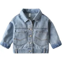 Toddler Kids Boy Blue Denim Pockets Jacket Outerwear