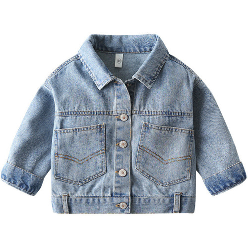 Toddler Kids Boy Blue Denim Pockets Jacket Outerwear