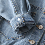 Toddler Kids Boy Blue Denim Pockets Jacket Outerwear