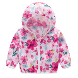 Toddler Kids Girl Print Flowers Breathable Lightweight Sunscreen Outerwear Coats