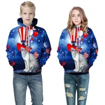 Toddler Kids Boy 3D Print Magician Cat Hooded Sweatshirts