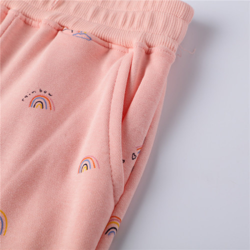 Toddler Kid Girl Pink Rainbow Cotton Leggings Pants