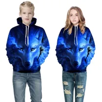 Toddler Kids Boy Girl 3D Print Wolf Hooded Sweatshirts