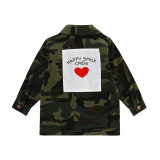 Toddler Kids Girl Print Love Heart Camouflage Pure Cotton Jackets Outerwear