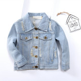 Toddler Kids Girl Embroidery Peach Blossom Denim Jacket Outerwear