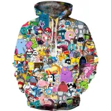 Toddler Kids Girl Boy 3D Print Cartoon Hooded Sweatshirts