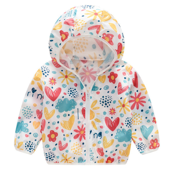 Toddler Kids Girl Print Flowers Breathable Lightweight Sunscreen Outerwear Coats