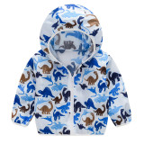 Toddler Kids Boy Print Dinosaurs Breathable Lightweight Sunscreen Outerwear Coats