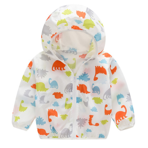 Toddler Kids Boy Print Dinosaurs Breathable Lightweight Sunscreen Outerwear Coats