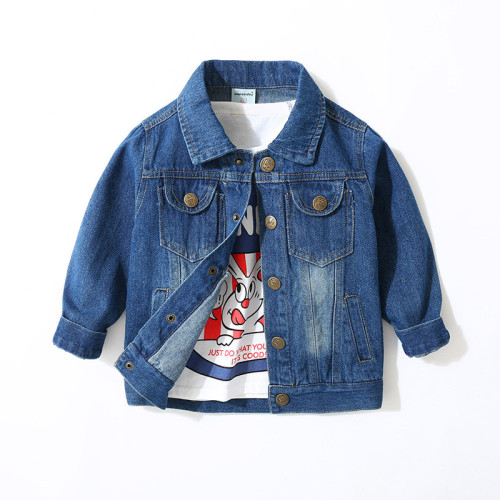 Toddler Kids Boy Buttons Denim Jacket Outerwear