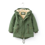 Toddler Kids Boy Windbreaker Hooded Jacket Cotton Padded Warm Outerwear