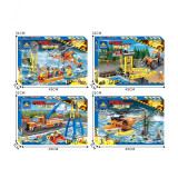 Ceative Play Building Blocks Helicopter Boat Fire Rescue Sets Toys Kids 6+ Boys Gifts