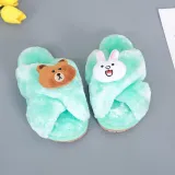 Toddlers Kids Soft Plush Fleece Cross Bear Rabbit Warm Home House Slippers