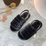 Toddlers Kids Pure Color Flannel Warm Winter Home House Open Toe Slippers For Kids and Parents
