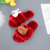 Toddlers Kids Soft Plush Fleece Bear Rabbit Warm Winter Home House Slippers