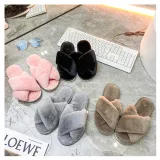 Toddlers Kids Pure Color Flannel Warm Winter Home House Open Toe Slippers For Kids and Parents