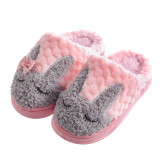 Toddlers Kids Rabbits Flannel Warm Winter Home House Slippers For Kids and Parents