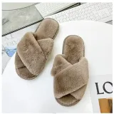 Toddlers Kids Pure Color Flannel Warm Winter Home House Open Toe Slippers For Kids and Parents