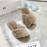 Toddlers Kids Pure Color Flannel Warm Winter Home House Open Toe Slippers For Kids and Parents