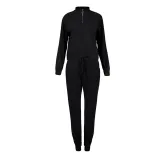 Women Zipper Stand Collar Sports Long Sleeves Two-Piece Sports Lounge Sets