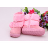Toddle Kid Girl Suede Waterproof Winter Warm Pompom Snow Boots
